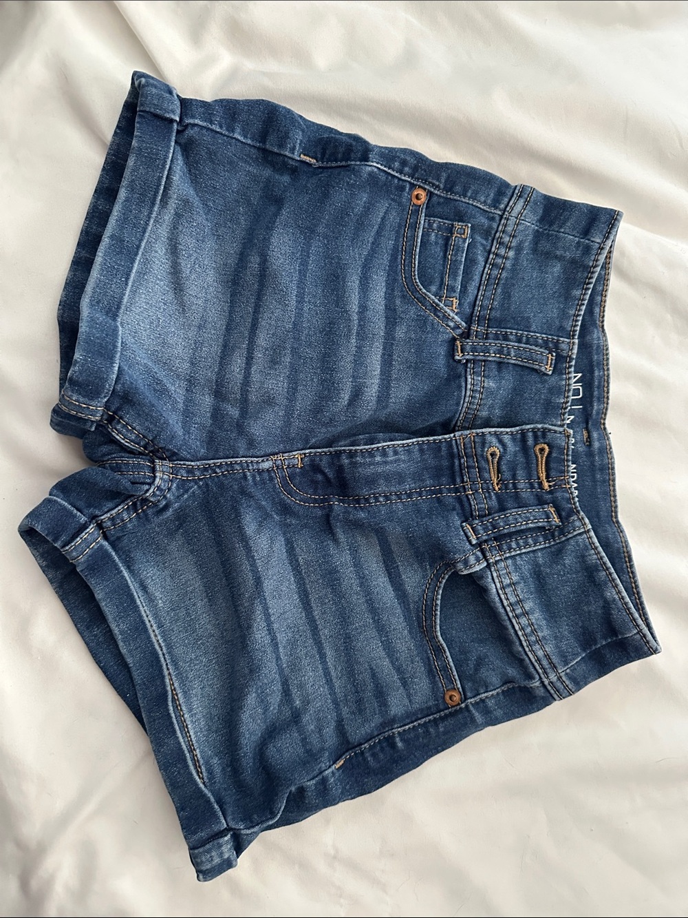 No Boundaries Dark Blue Denim Roll-Hem Shorts